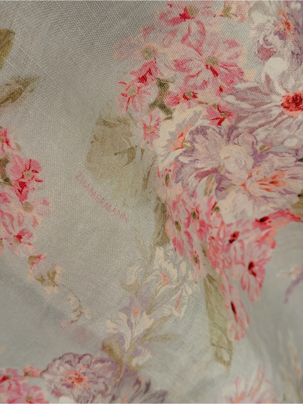 ZIMMERMANN Halliday Floral Linen Maxi Dress with Lace Trim - Picture 11 of 11